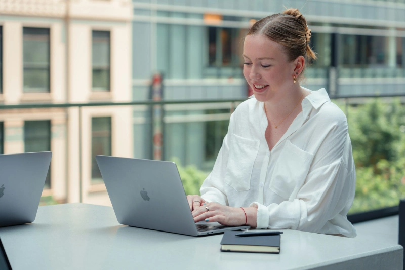women looking on her laptop - adhd certify
